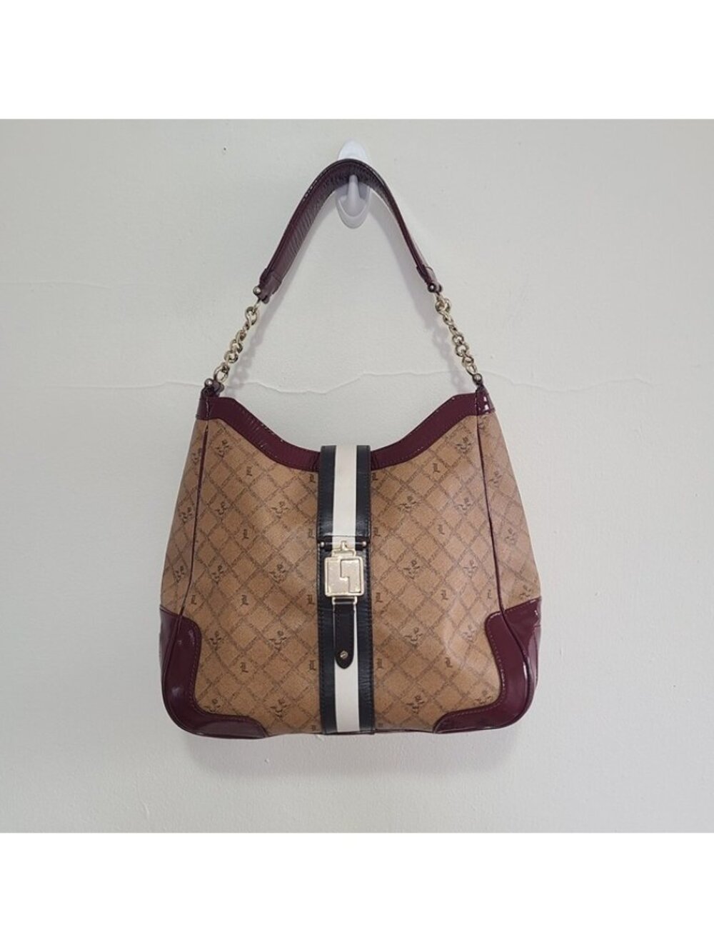 L.A.M.B. Gwen Stefani Commodoor Shoulder Bag Y2K Tan Red